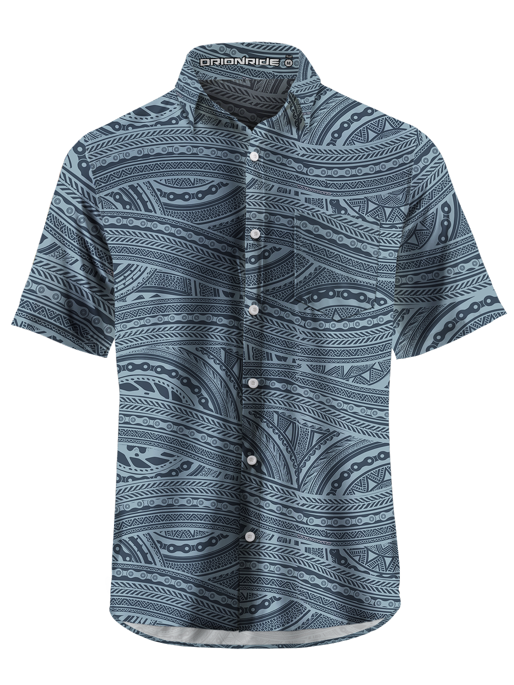 Orionride Chain Stripe Pattern Zipper Pockets Ultra Lightweight Short Sleeves Gravel Shirt