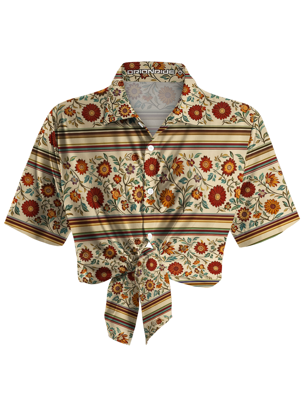 Orionride Red Daisies Zipper Pockets Ultra Lightweight Short Sleeves Women's Gravel Shirt