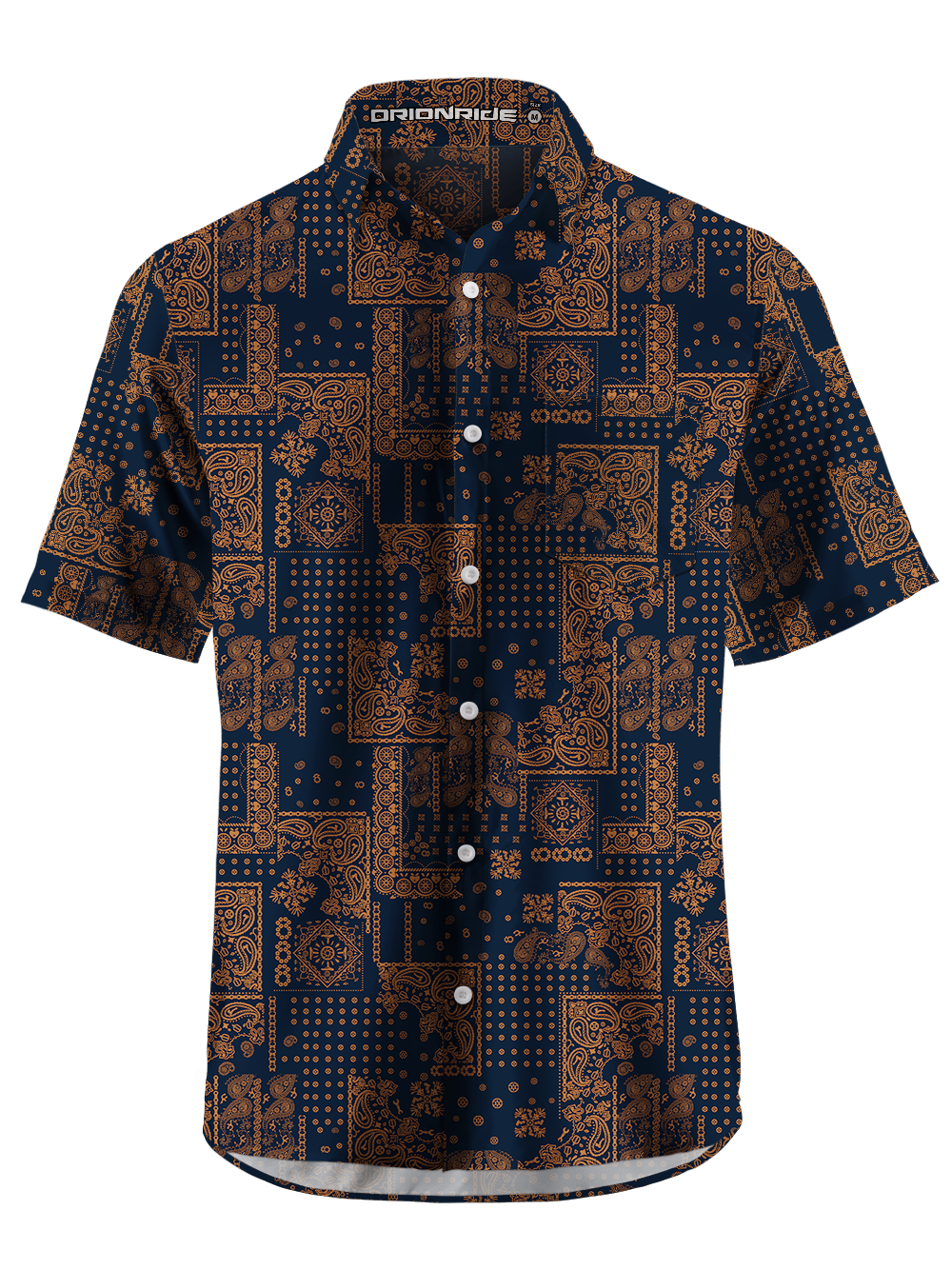 Orionride Cashew Flower Of Wealth Zipper Pockets Ultra Lightweight Short Sleeves Gravel Shirt