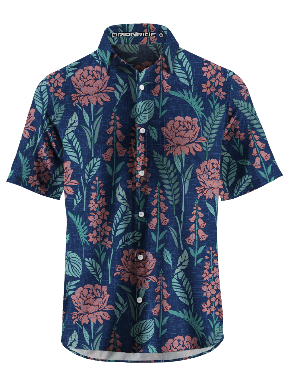 Orionride Vintage Rose Zipper Pockets Ultra Lightweight Short Sleeves Gravel Shirt
