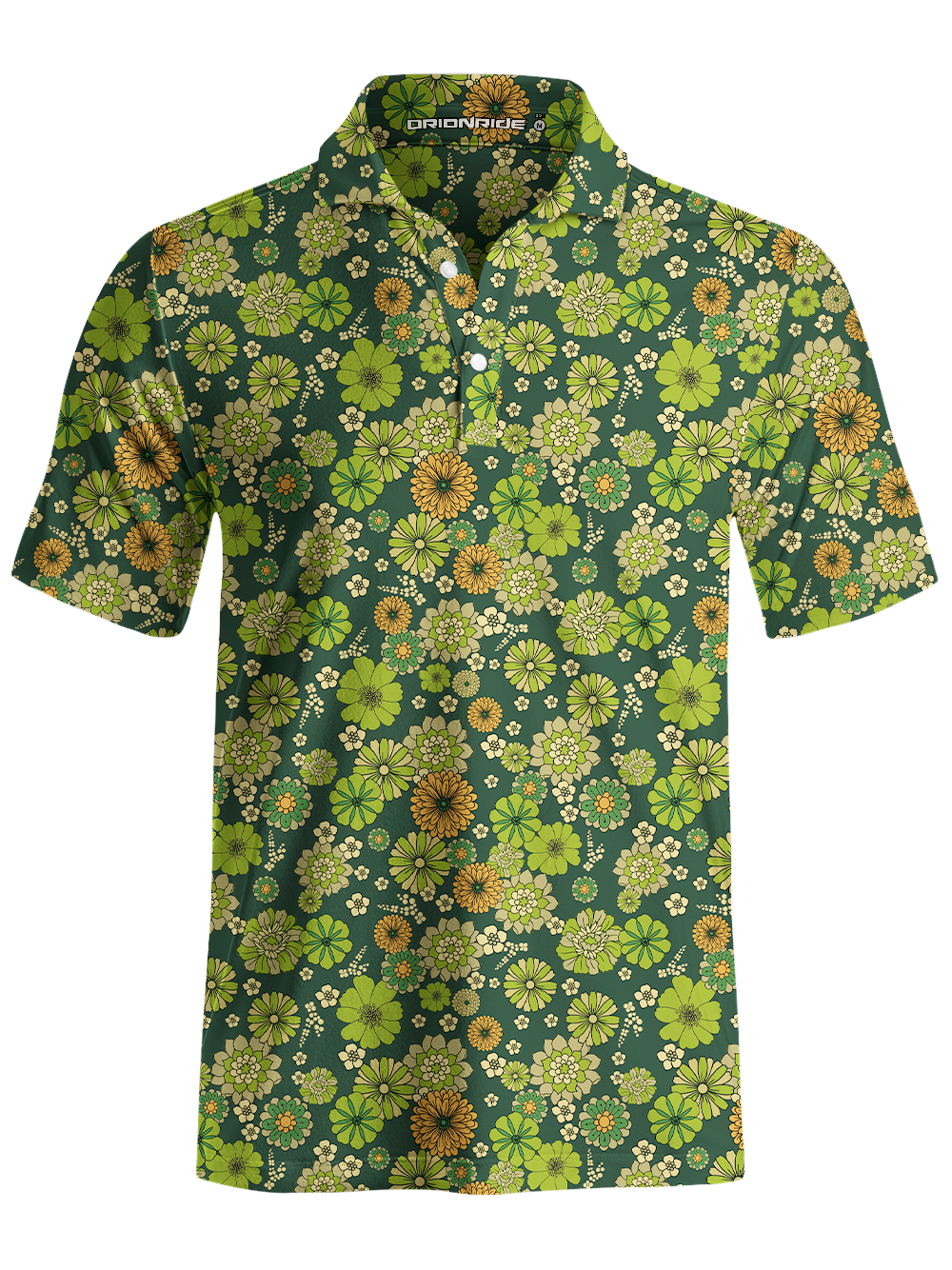 Orionride Concentric Circle Flowers Men's Polo Shirt