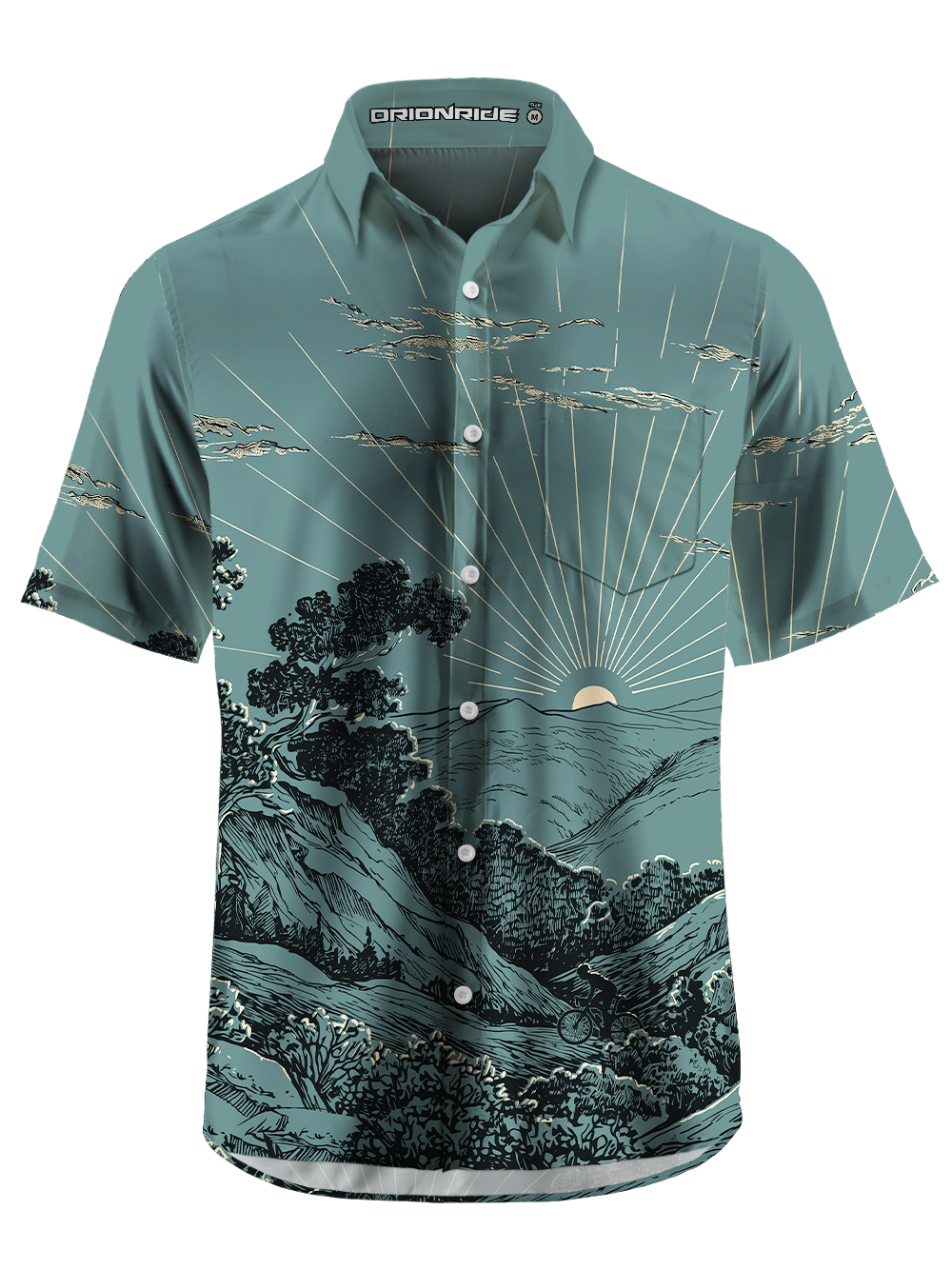 Orionride The Rising Sun Zipper Pockets Ultra Lightweight Short Sleeves Gravel Shirt