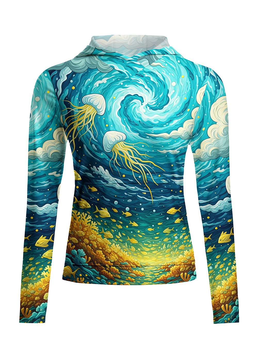 Orionride Deep Sea Women's Long Sleeve Cycling Hoodie Shirt