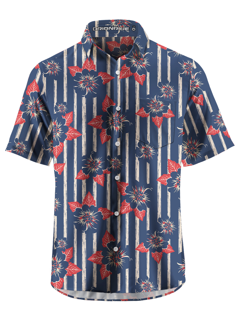 Orionride Retro Bloom Zipper Pockets Ultra Lightweight Short Sleeves Gravel Shirt