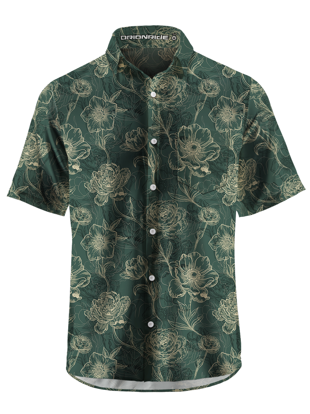 Orionride Botanical Sketch Zipper Pockets Ultra Lightweight Short Sleeves Gravel Shirt