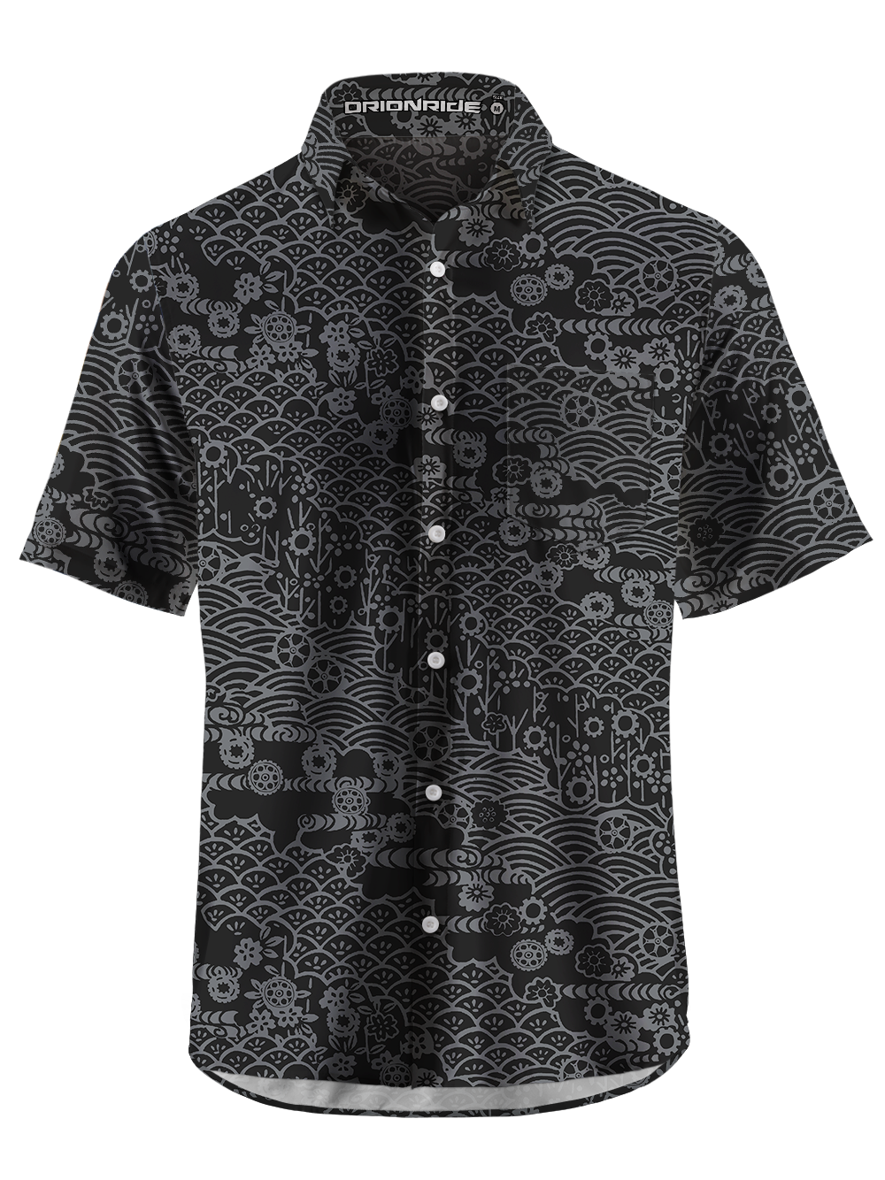 Orionride Fan-shaped Waves Zipper Pockets Ultra Lightweight Short Sleeves Gravel Shirt