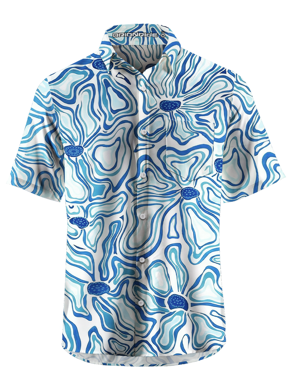 Orionride Deformed Gear Flower Zipper Pockets Ultra Lightweight Short Sleeves Gravel Shirt