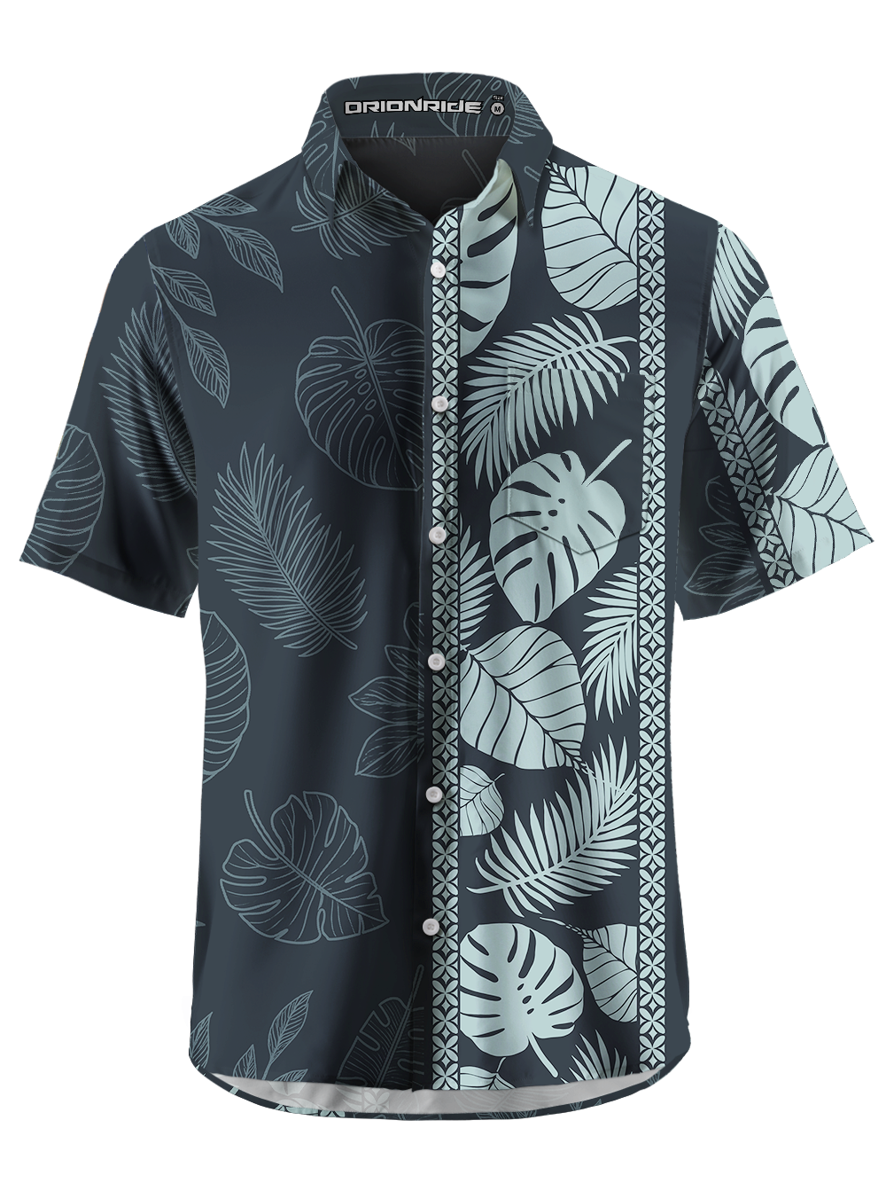 Orionride Striped Monstera Deliciosa Zipper Pockets Ultra Lightweight Short Sleeves Gravel Shirt