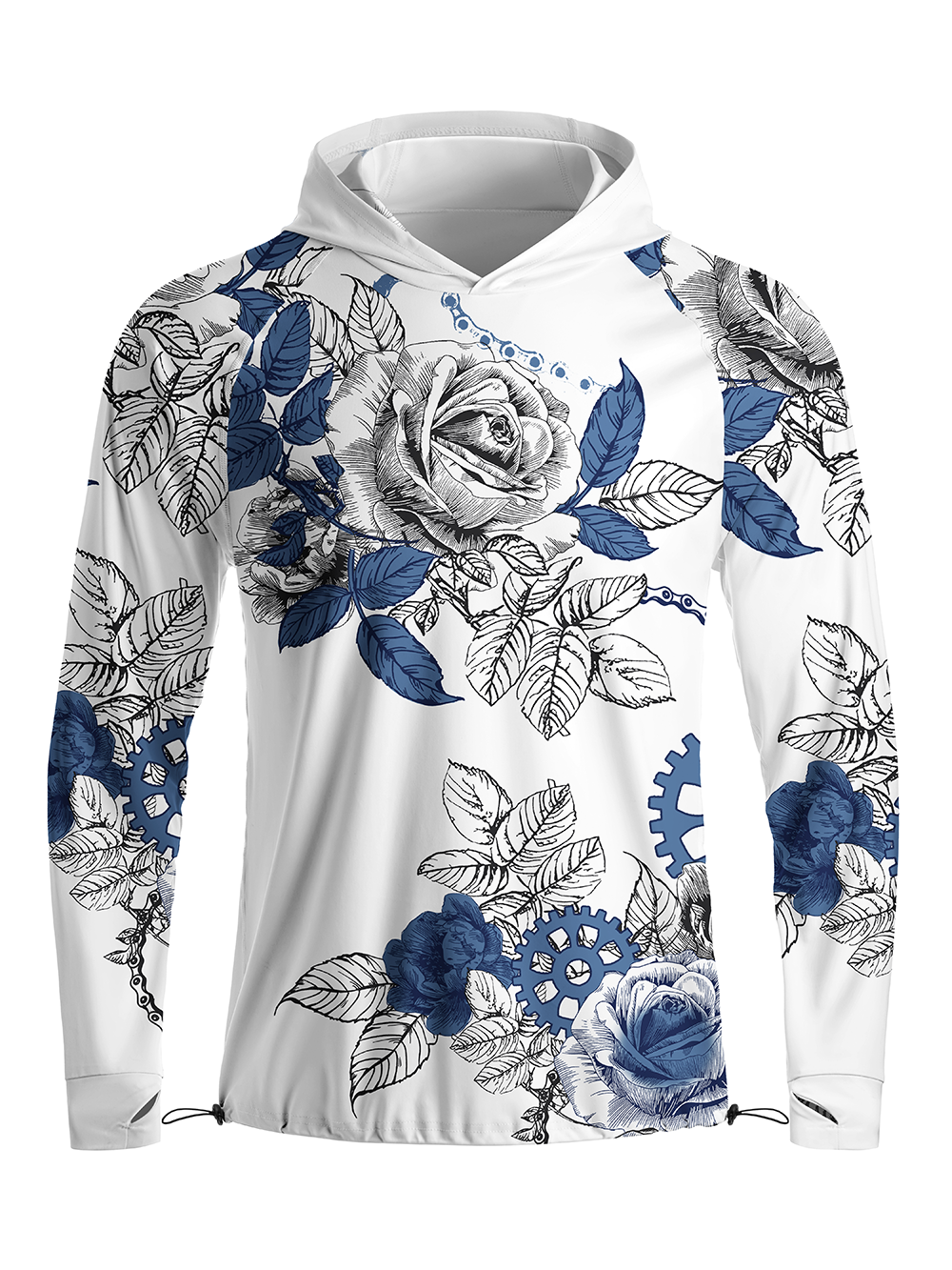 Orionride Blooming Roses Long Sleeve Cycling Hoodie Shirt