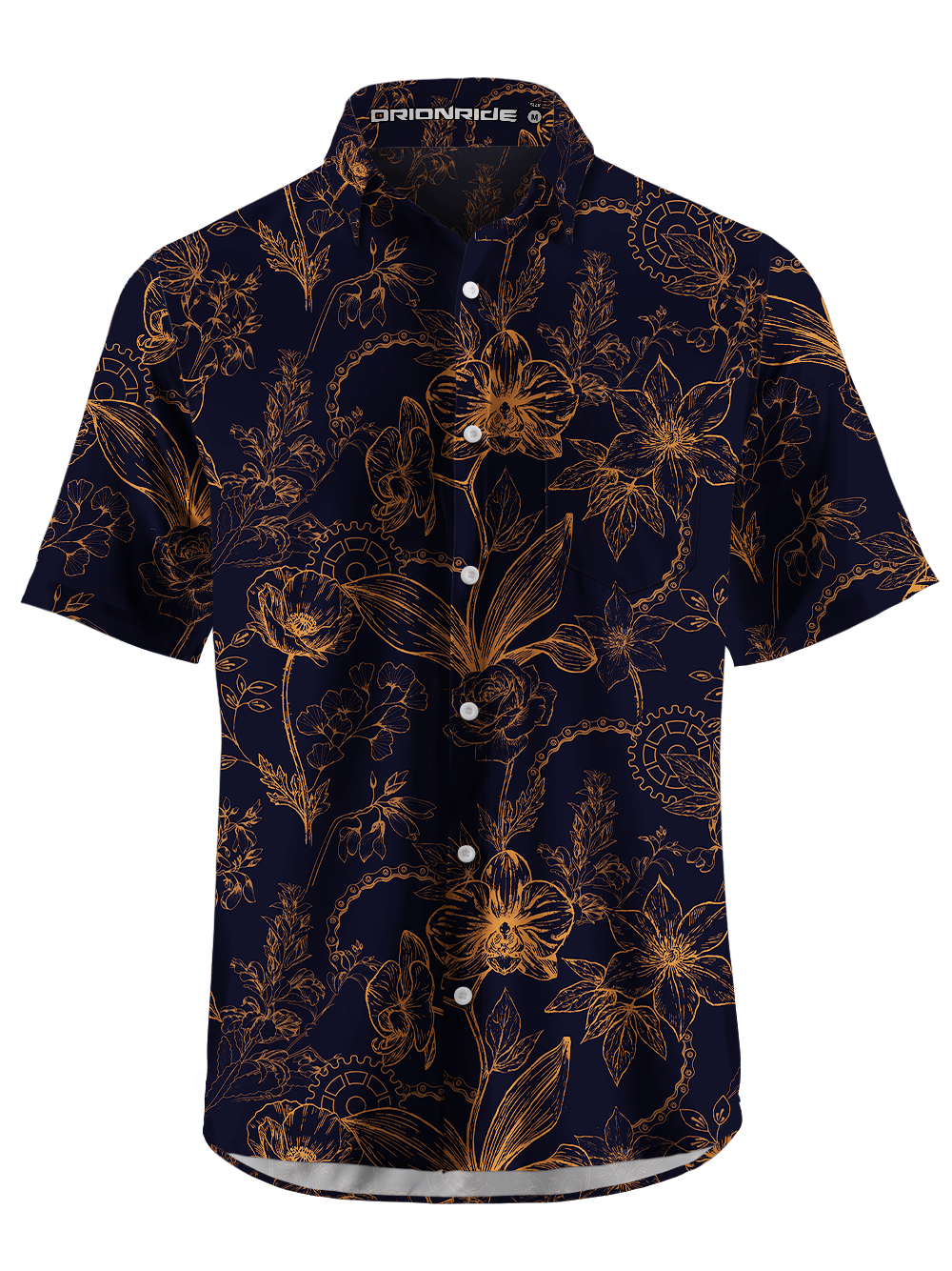 Orionride Golden Daffodils Zipper Pockets Ultra Lightweight Short Sleeves Gravel Shirt