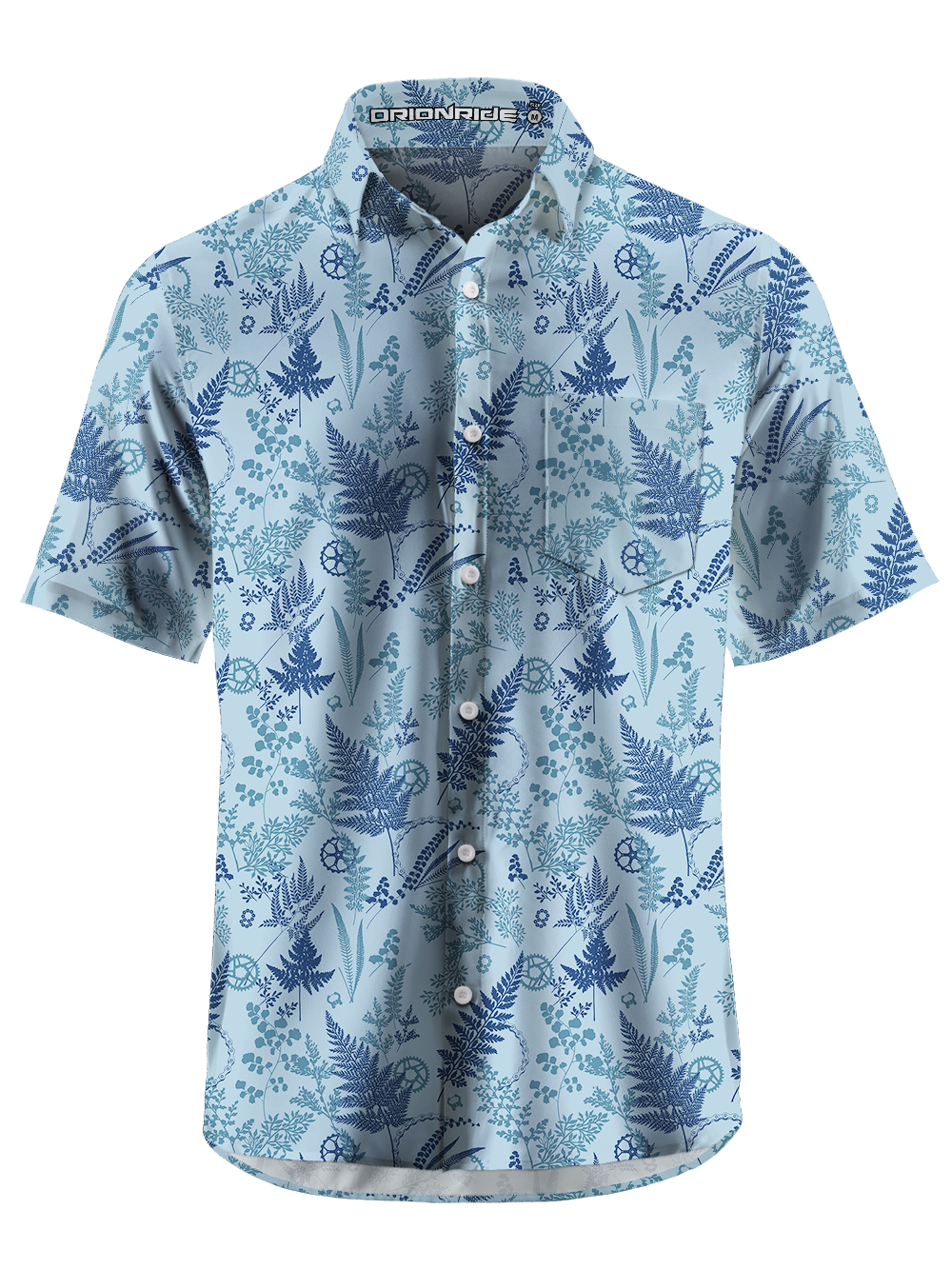 Orionride Chain Leaves Zipper Pockets Ultra Lightweight Short Sleeves Gravel Shirt