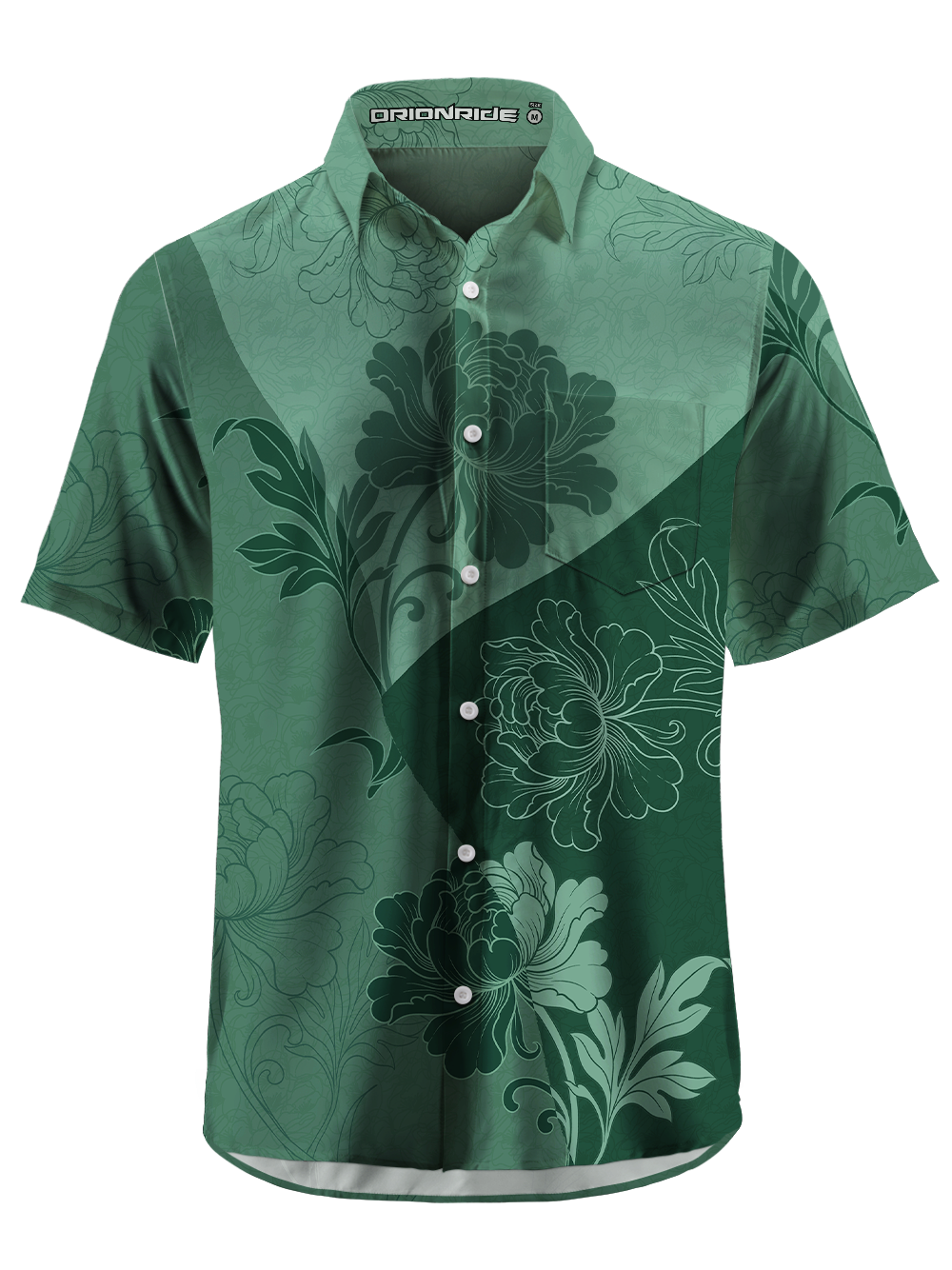 Orionride Misty Peony Zipper Pockets Ultra Lightweight Short Sleeves Gravel Shirt