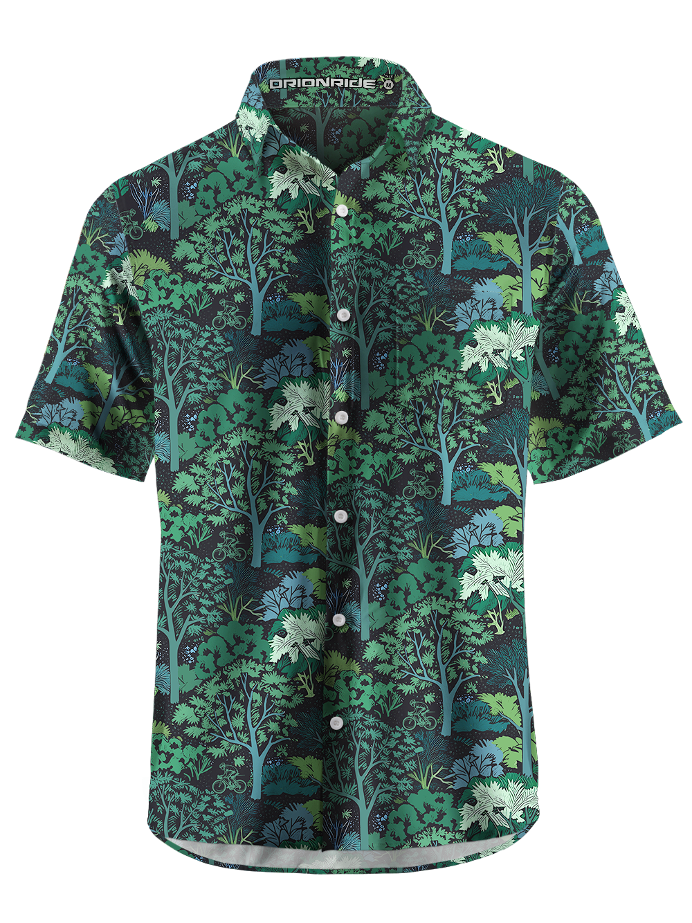 Orionride A Lush Forest Zipper Pockets Ultra Lightweight Short Sleeves Gravel Shirt