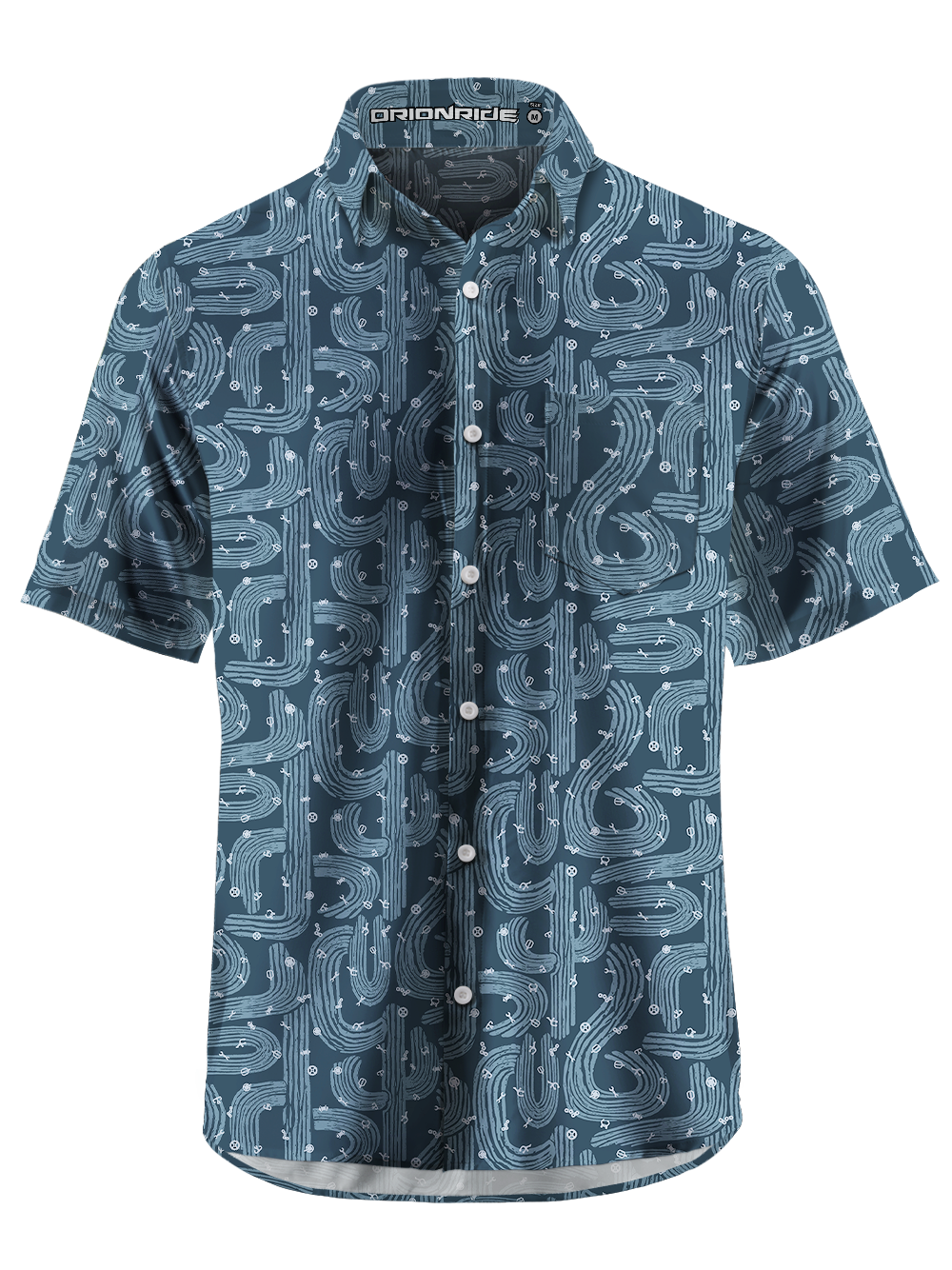 Orionride Striped Cactus Zipper Pockets Ultra Lightweight Short Sleeves Gravel Shirt