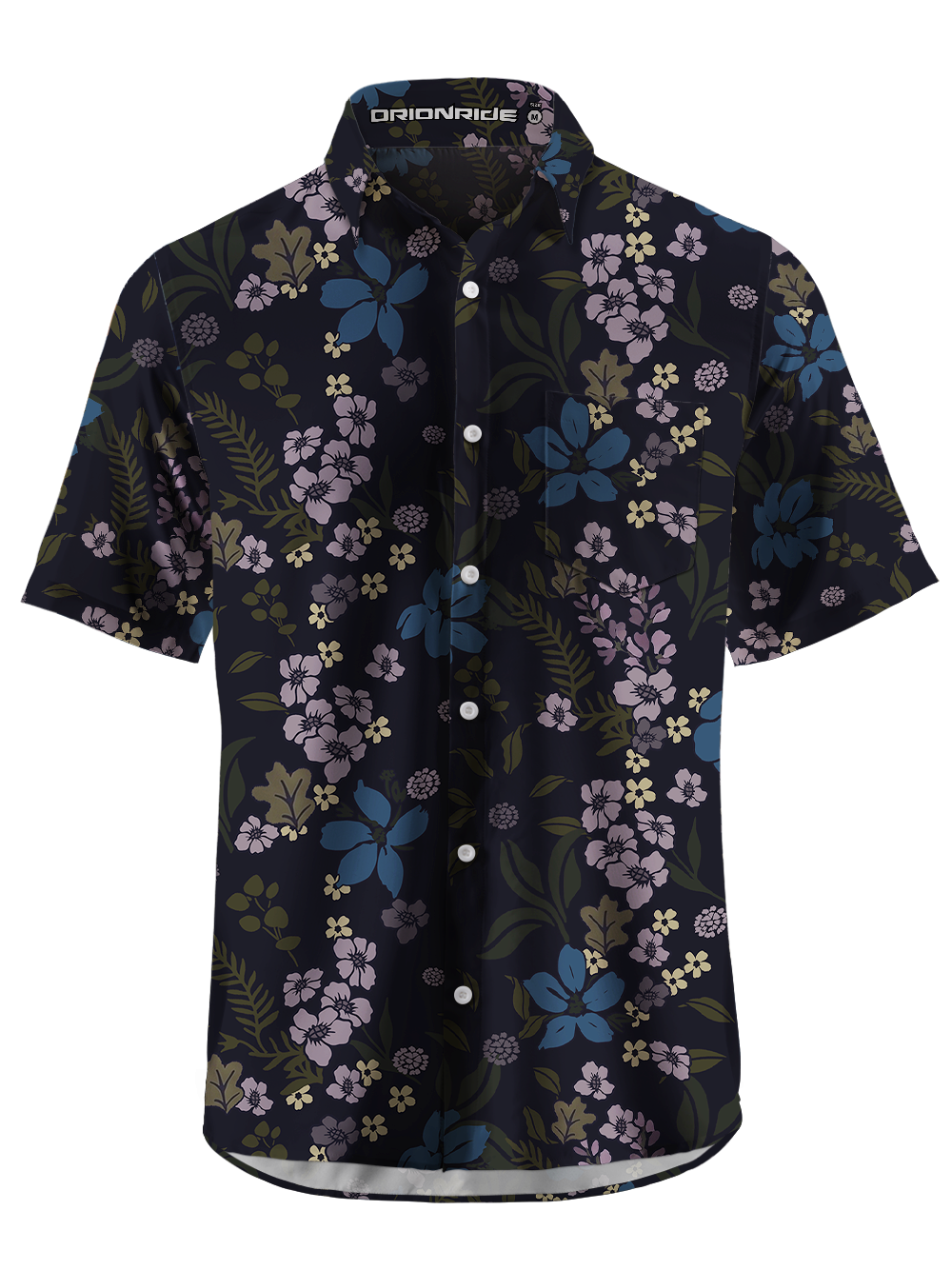 Orionride Lavender-Colored Clusters Zipper Pockets Ultra Lightweight Short Sleeves Gravel Shirt