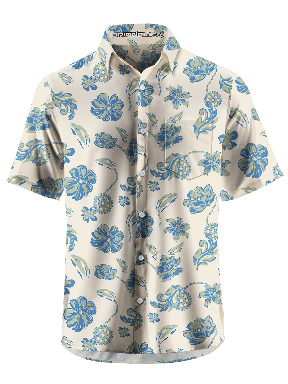 Orionride Spring In Full Bloom Zipper Pockets Ultra Lightweight Short Sleeves Gravel Shirt