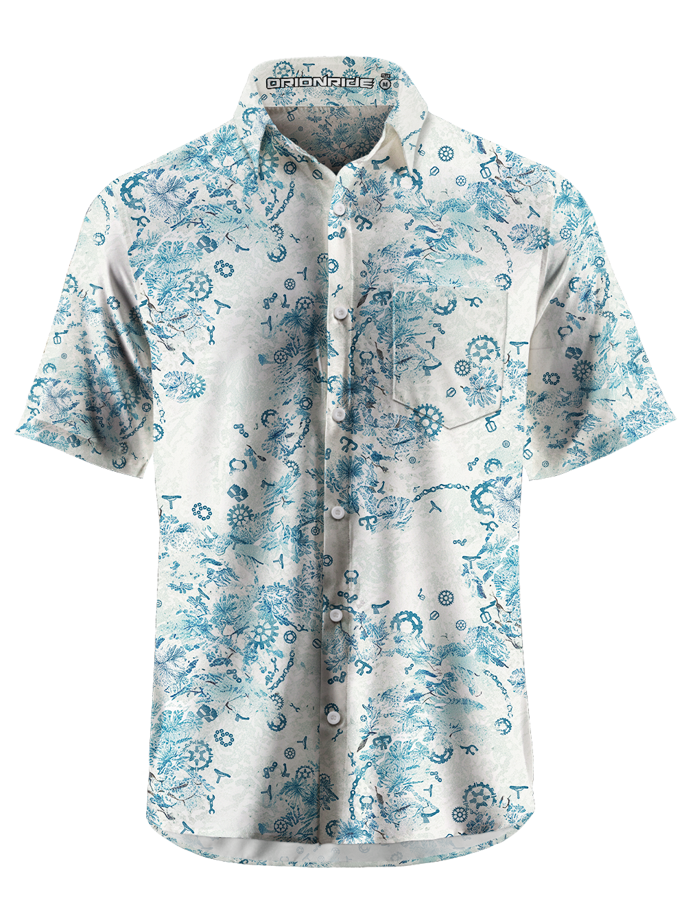 Orionride Ink Painting Plants Zipper Pockets Ultra Lightweight Short Sleeves Gravel Shirt