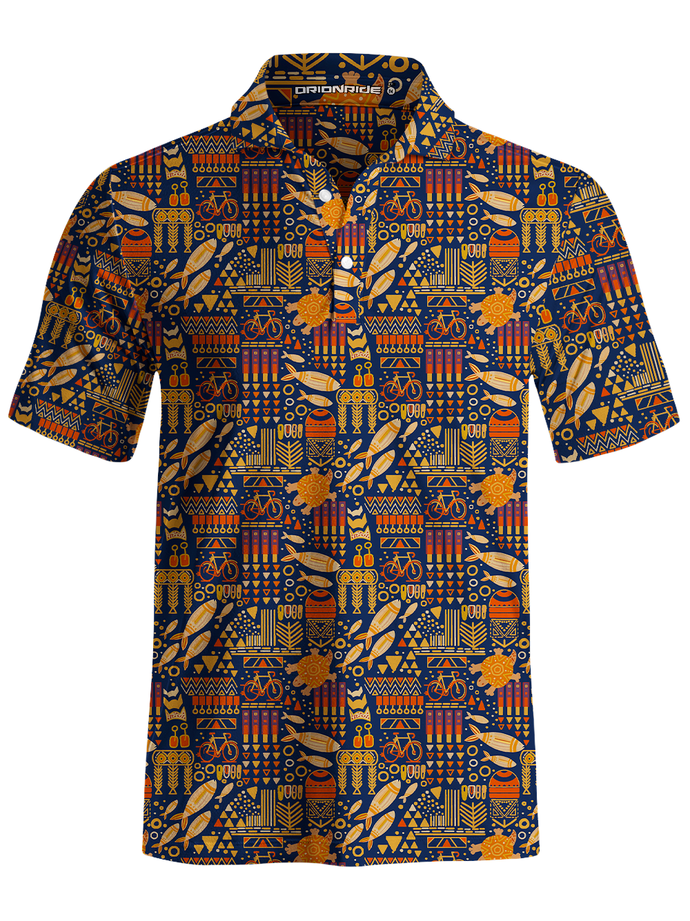 Orionride Bicycle And Fish Men's Polo Shirt