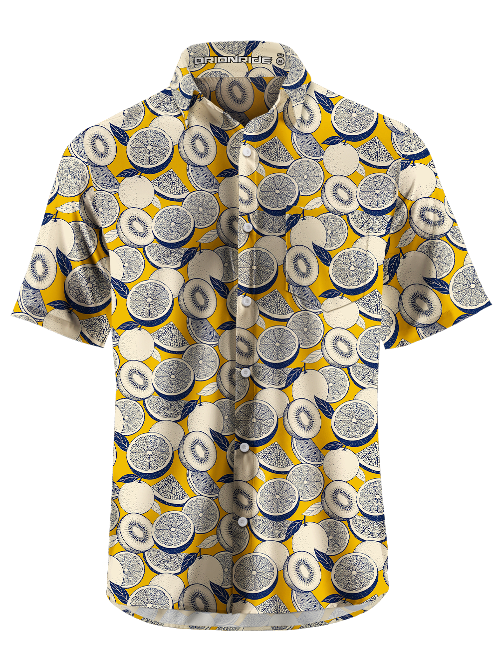 Orionride Fruit Segment Texture Zipper Pockets Ultra Lightweight Short Sleeves Gravel Shirt