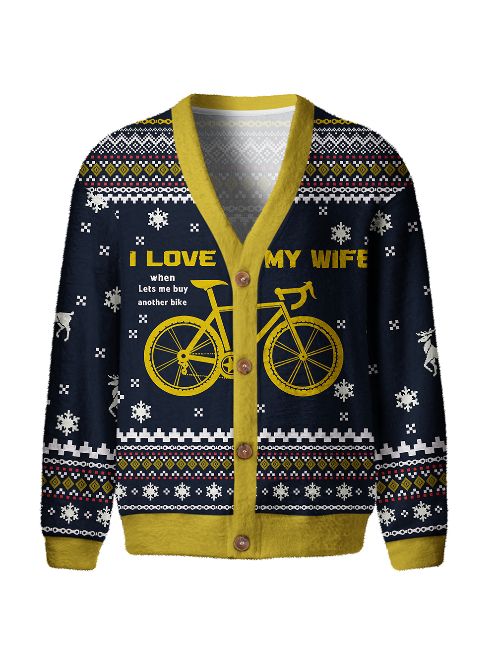 Orionride I Love My Wife Men's Cardigan Knit Sweaters