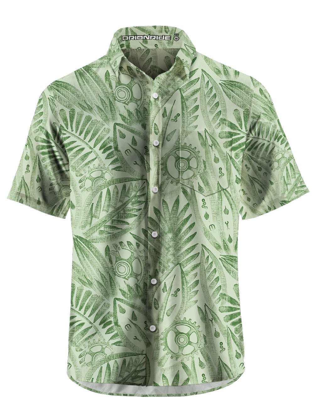Orionride Fresh Leaves Zipper Pockets Ultra Lightweight Short Sleeves Gravel Shirt
