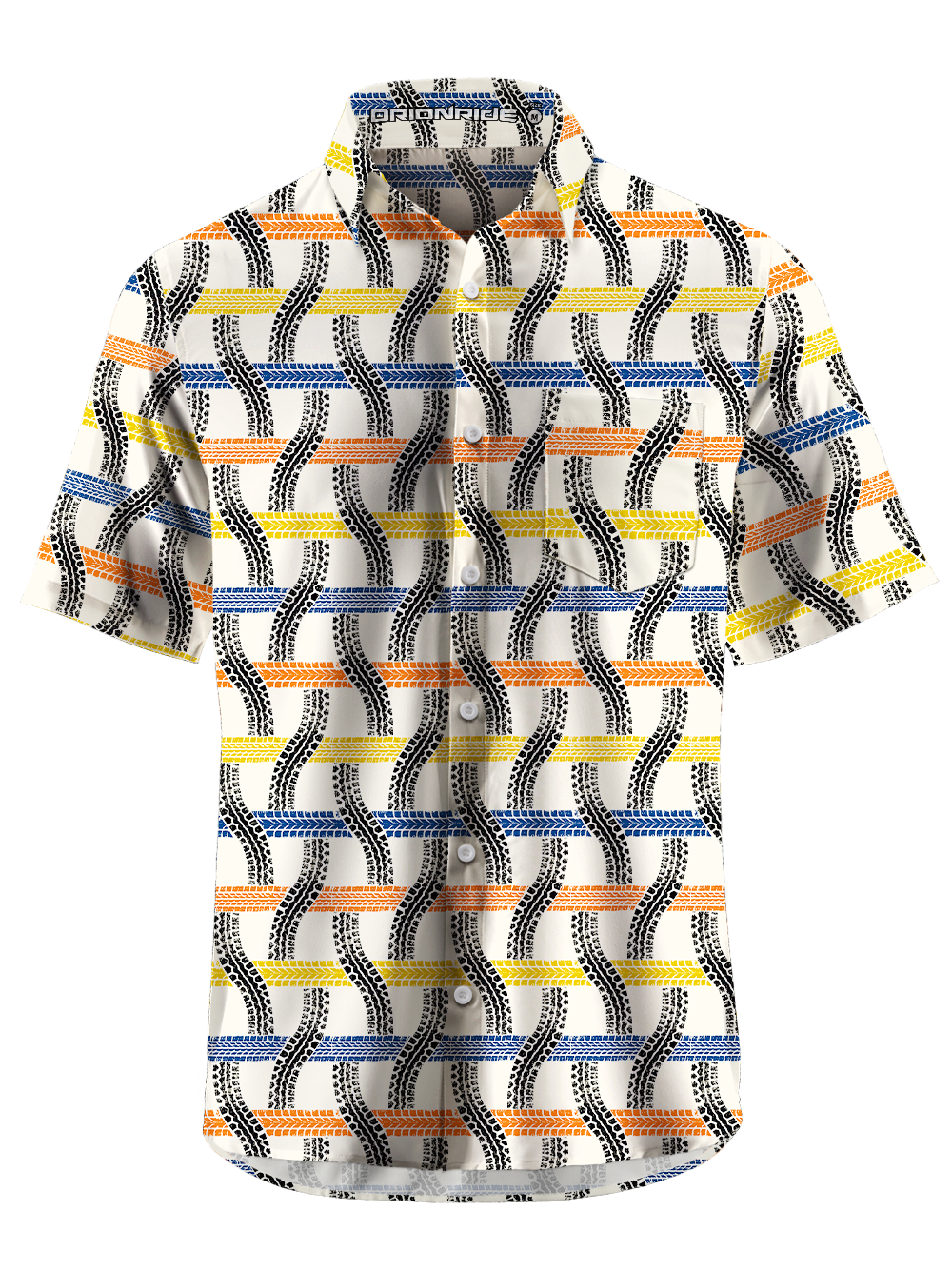 Orionride Track Warning Lines Zipper Pockets Ultra Lightweight Short Sleeves Gravel Shirt