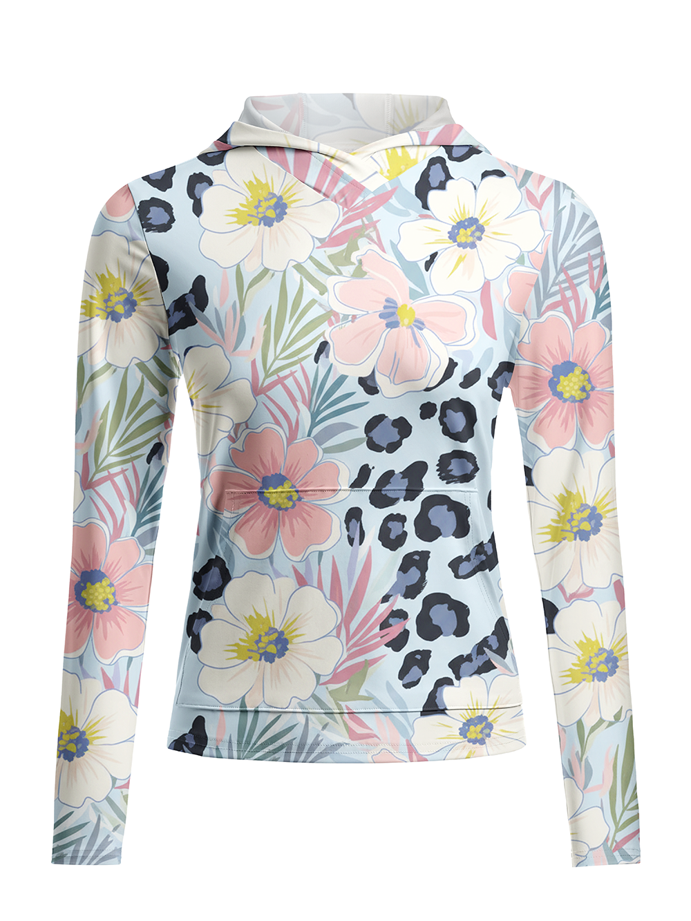 Orionride Hand-Painted Flowers Women's Long Sleeve Cycling Hoodie Shirt