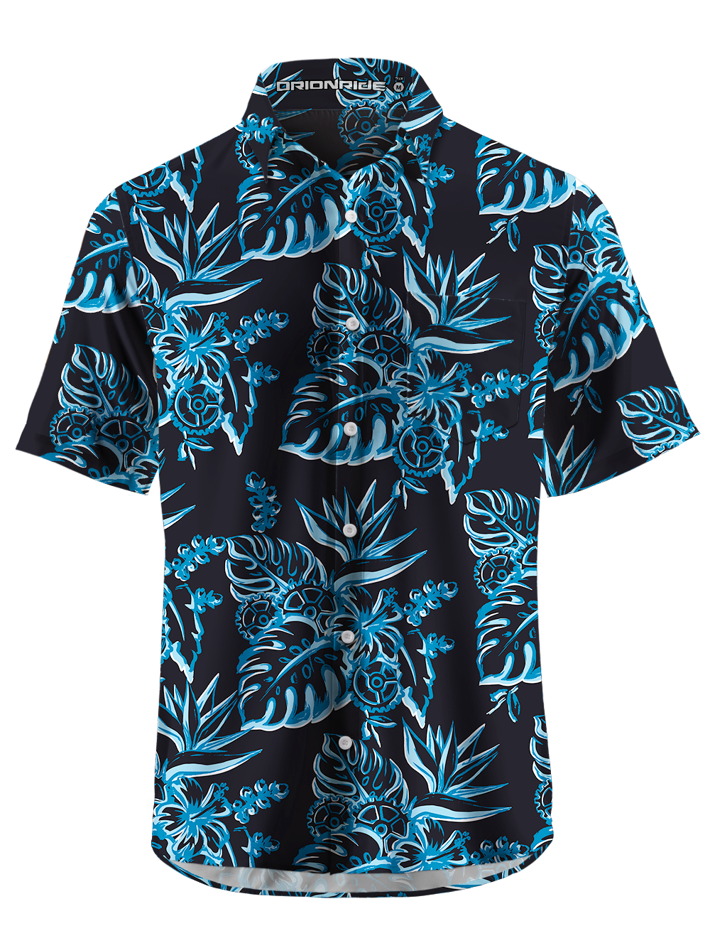 Orionride Tropical Rainforest Zipper Pockets Ultra Lightweight Short Sleeves Gravel Shirt