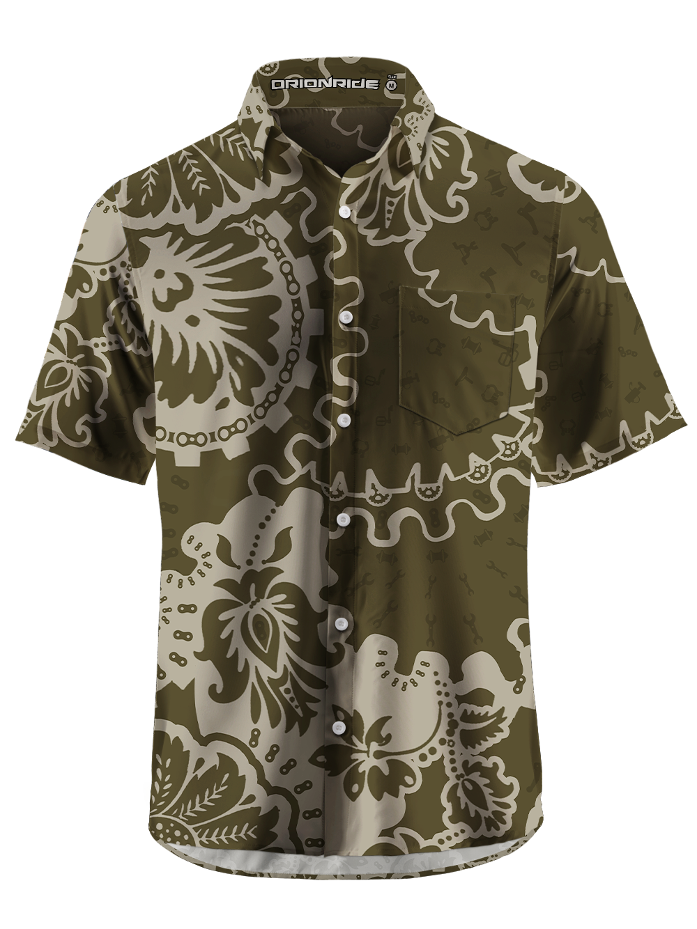 Orionride Giant Gear Flower Zipper Pockets Ultra Lightweight Short Sleeves Gravel Shirt
