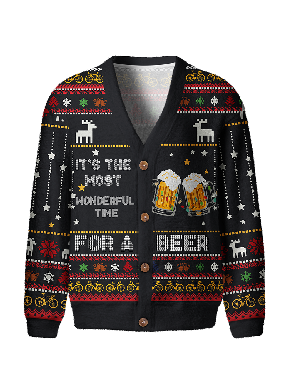 Orionride Cheers To Cycling Men's Cardigan Knit Sweaters