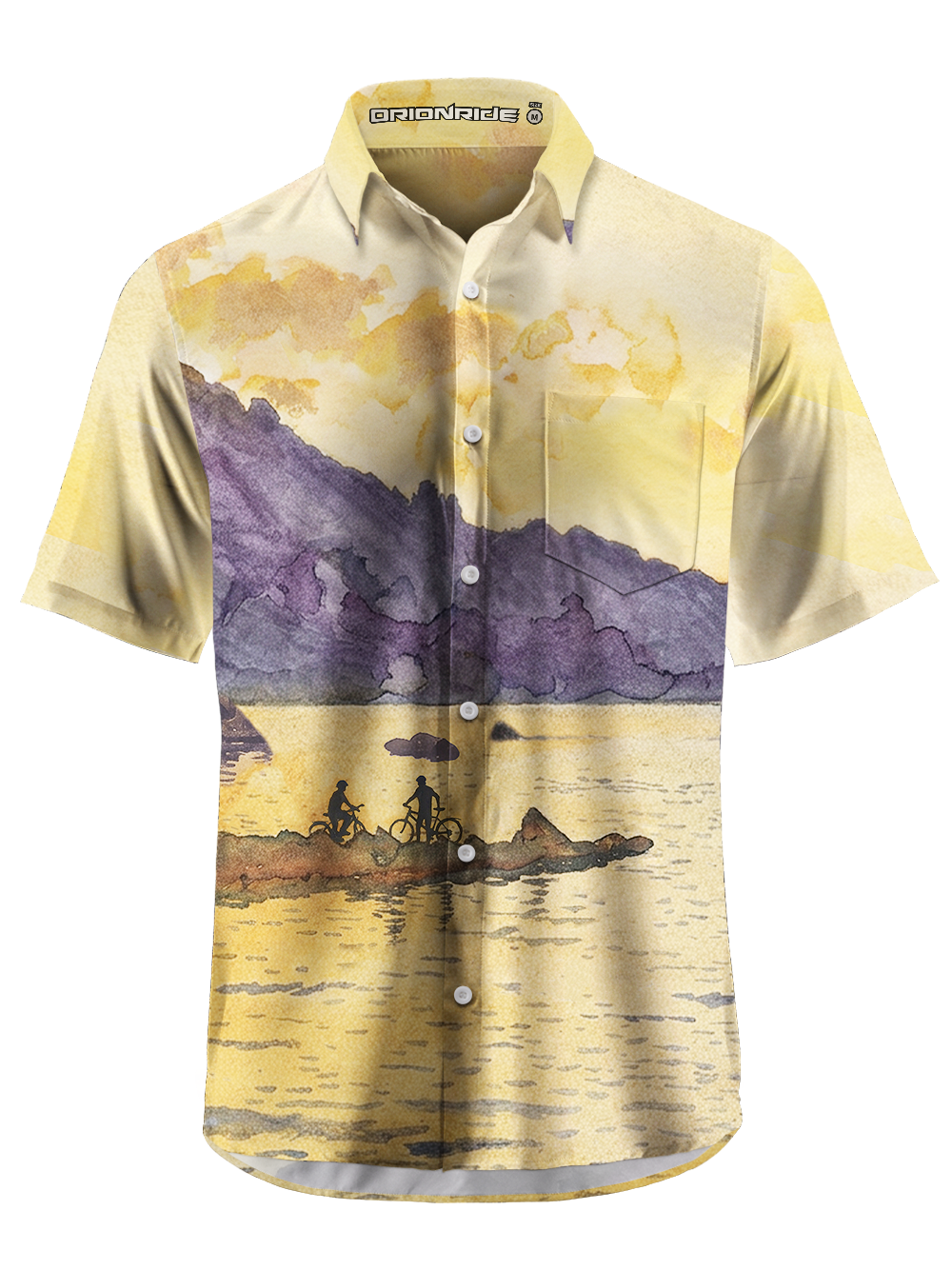 Orionride Dawn Clouds Zipper Pockets Ultra Lightweight Short Sleeves Gravel Shirt
