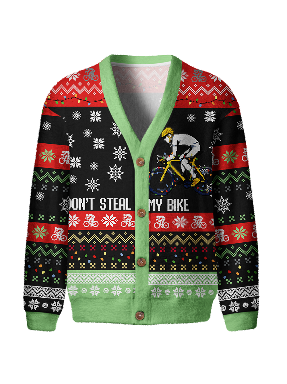 Orionride Don't Steal My Bike Men's Cardigan Knit Sweaters