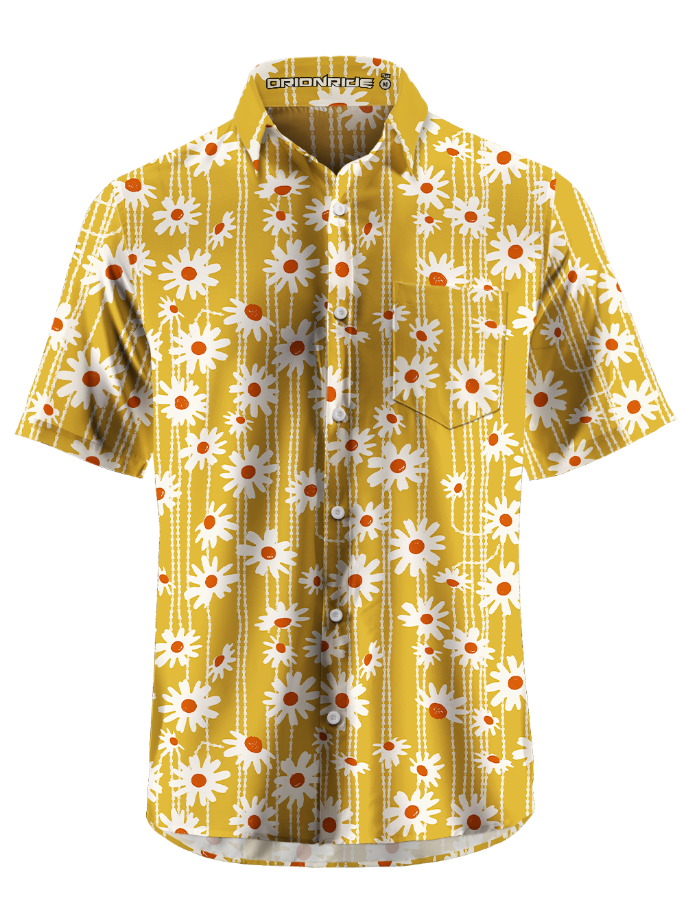 Orionride Chain Daisy Drift Zipper Pockets Ultra Lightweight Short Sleeves Gravel Shirt