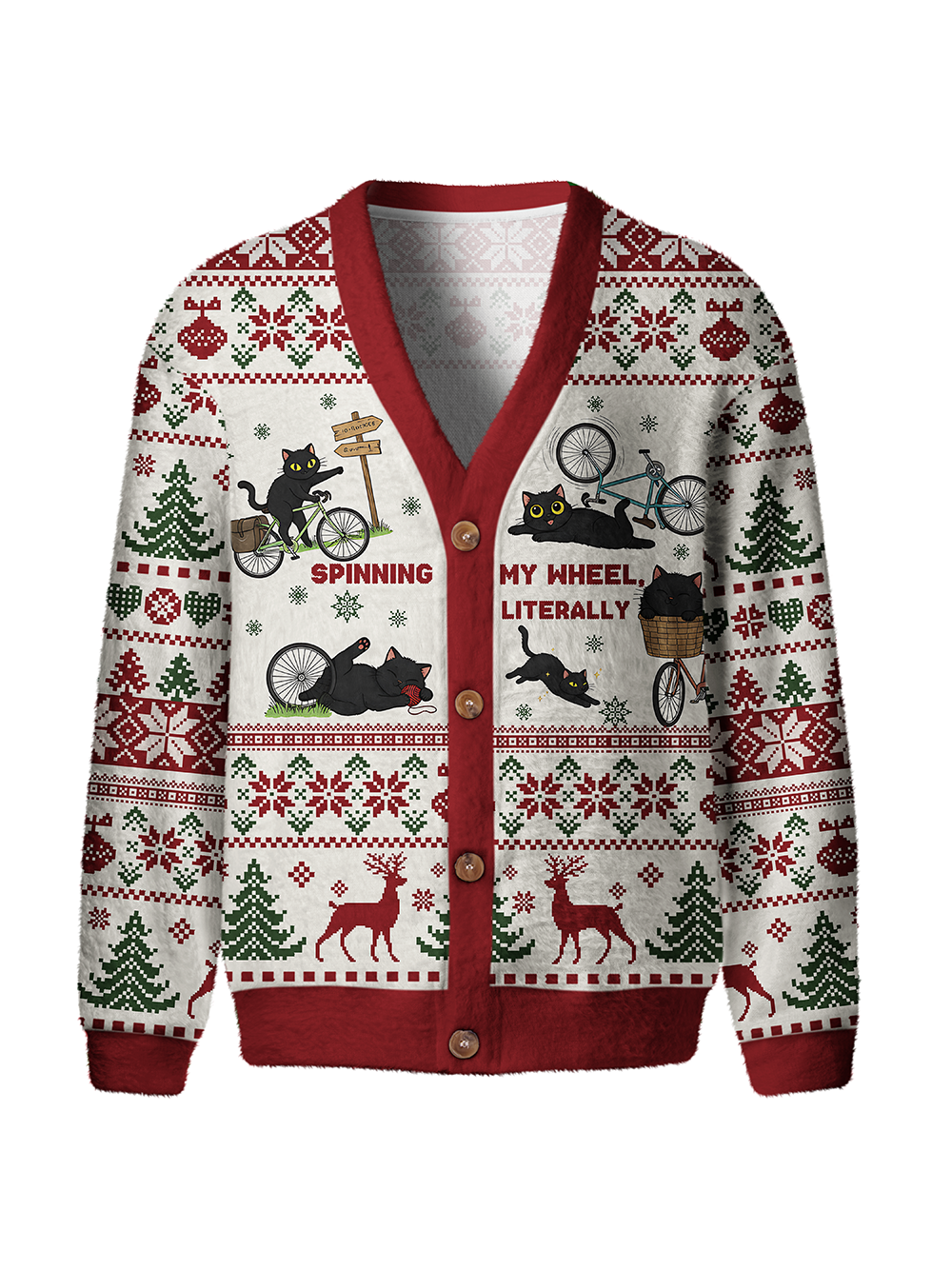 Orionride Happy Cat Men's Cardigan Knit Sweaters