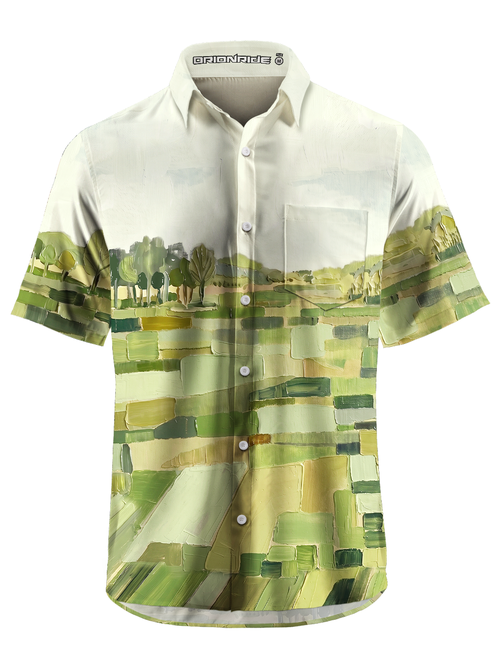Orionride Pastoral Scenery Zipper Pockets Ultra Lightweight Short Sleeves Gravel Shirt