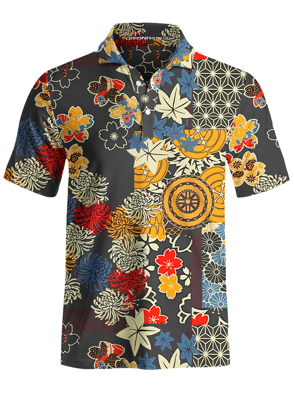 Orionride Unique Gear Flower Men's Polo Shirt