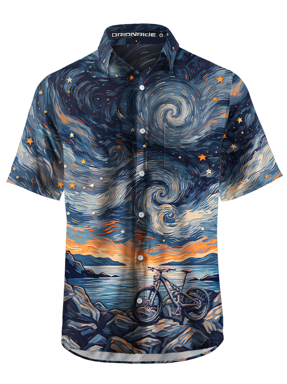 Orionride Starry Bike Night Zipper Pockets Ultra Lightweight Short Sleeves Gravel Shirt
