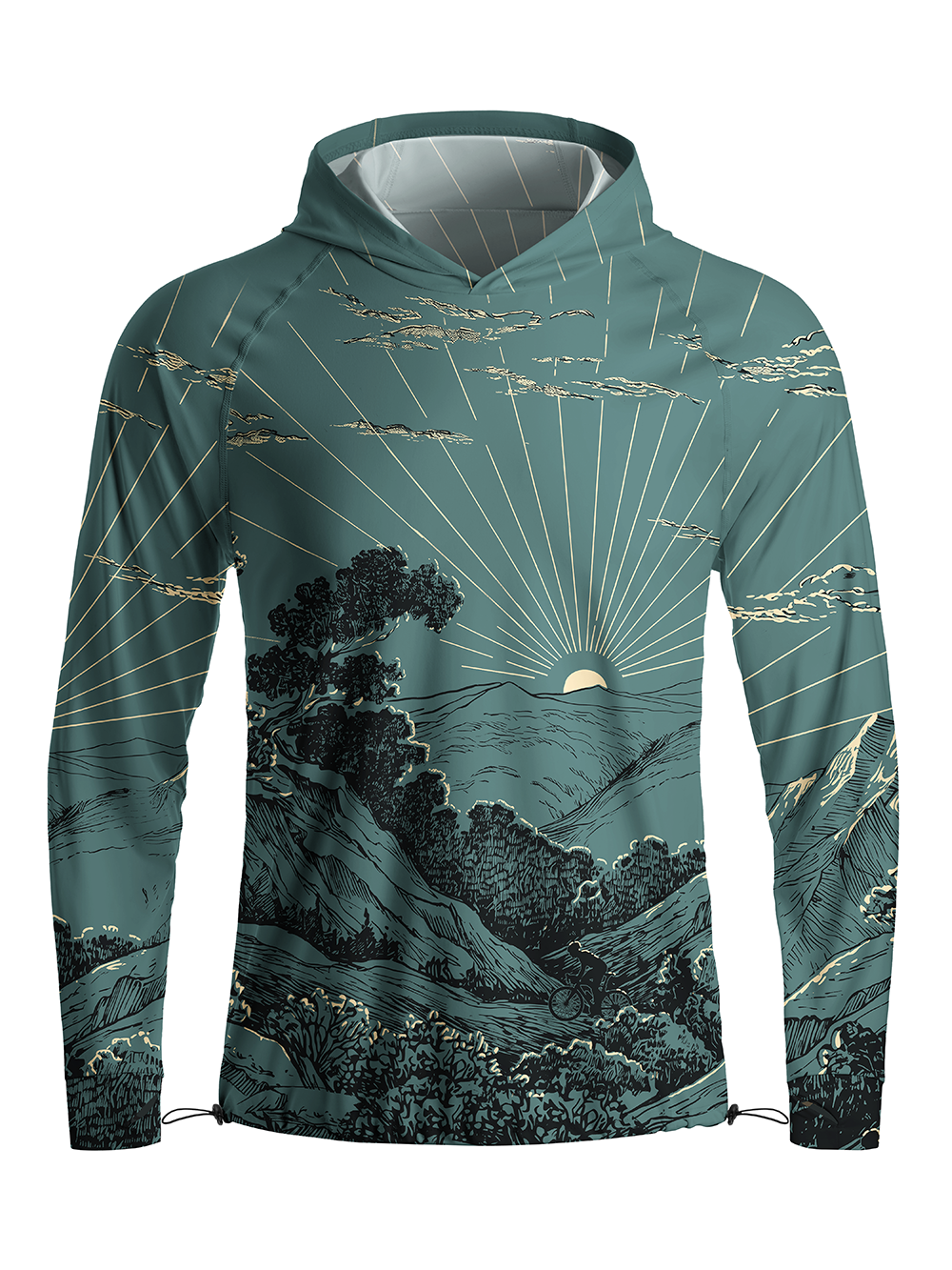 Orionride The Rising Sun Long Sleeve Cycling Hoodie Shirt