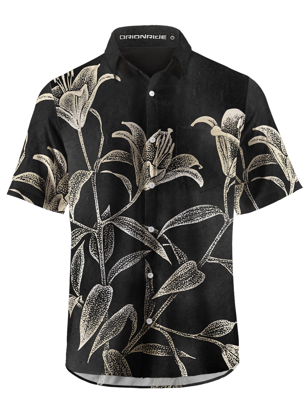 Orionride Gilded Lilies Zipper Pockets Ultra Lightweight Short Sleeves Gravel Shirt