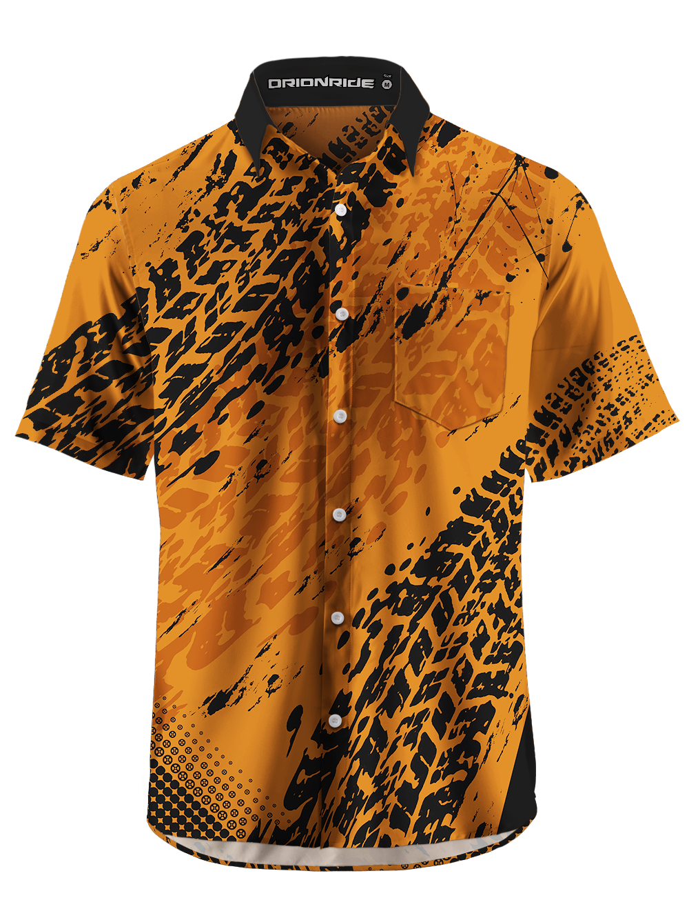 Orionride Tire Marks Zipper Pockets Ultra Lightweight Short Sleeves Gravel Shirt