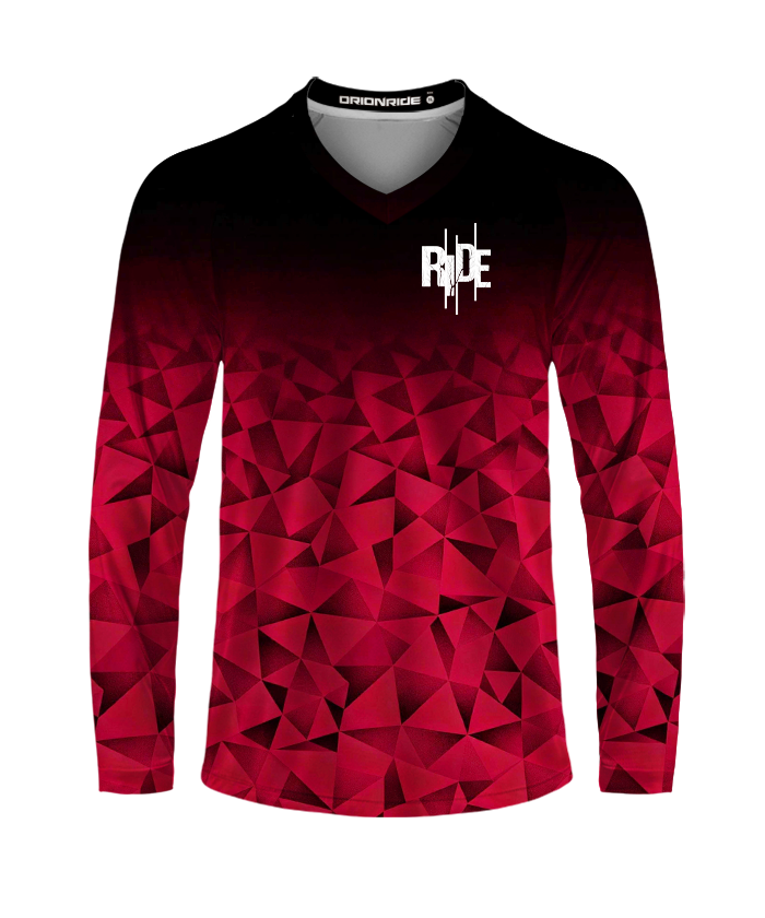 Orionride Red Gemstone Long Sleeve Downhill Jersey