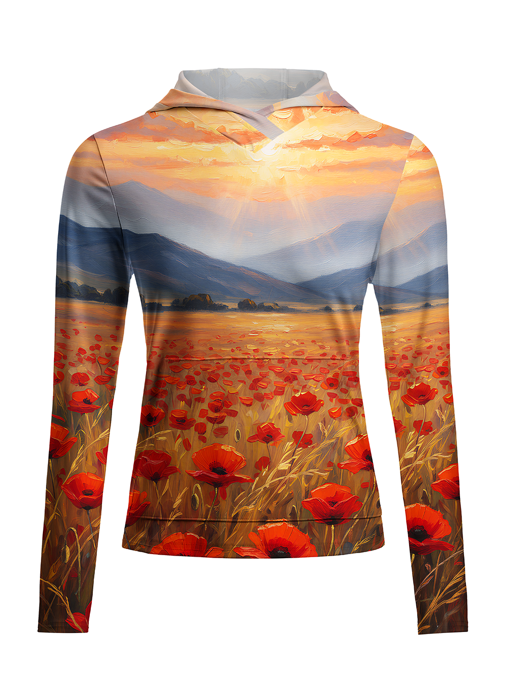 Orionride Sunset Rose Women's Long Sleeve Cycling Hoodie Shirt