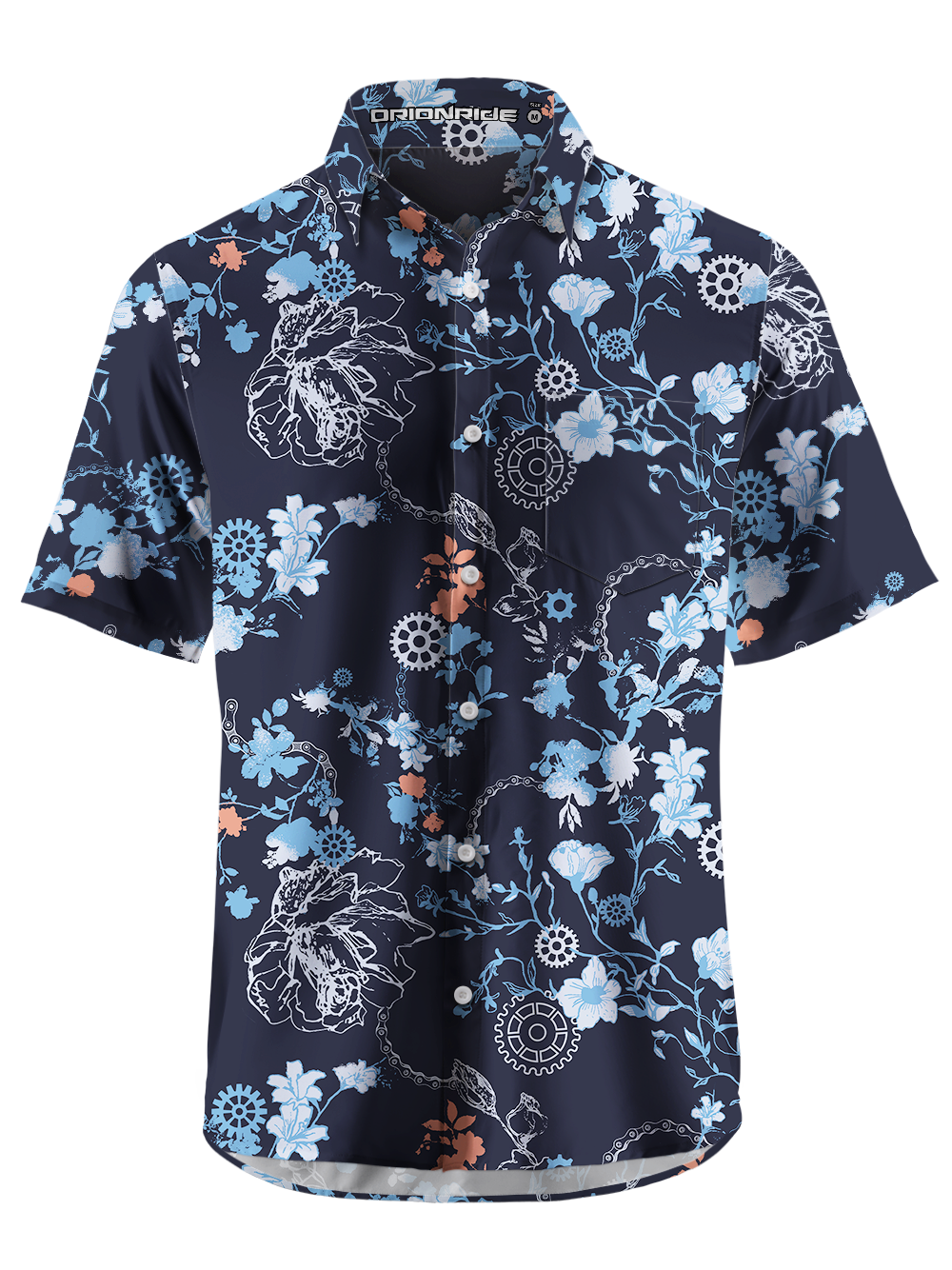 Orionride Flower World Zipper Pockets Ultra Lightweight Short Sleeves Gravel Shirt