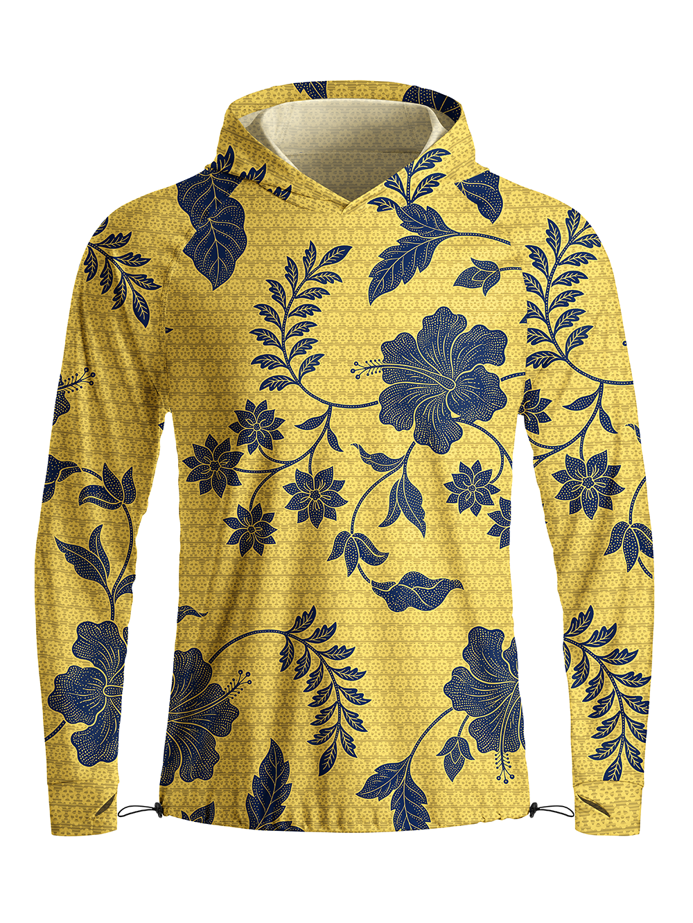 Orionride Large Hibiscus Flowers Long Sleeve Cycling Hoodie Shirt