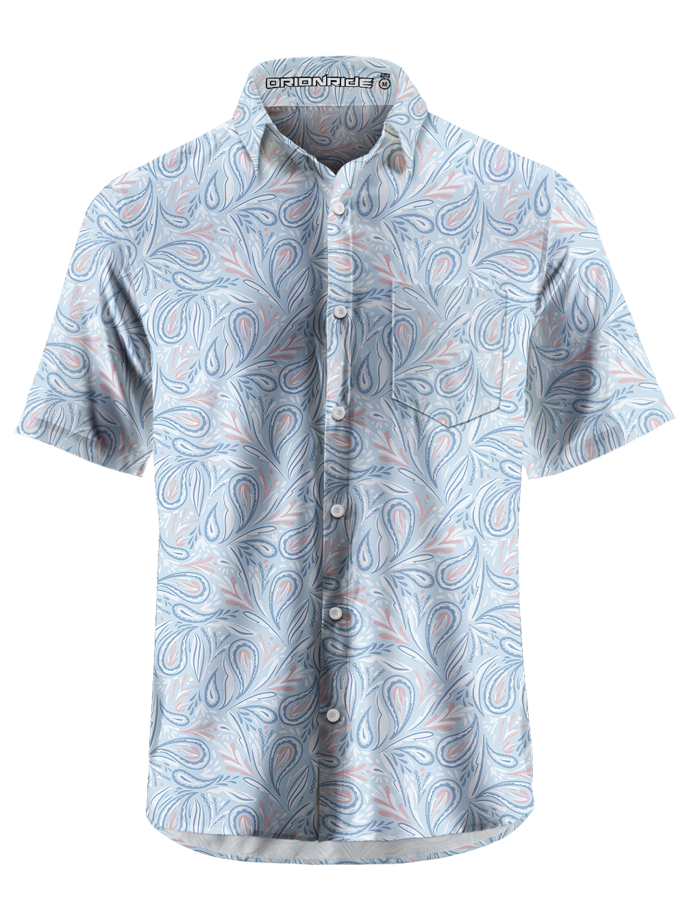 Orionride Cashew Flowers Bloom Zipper Pockets Ultra Lightweight Short Sleeves Gravel Shirt