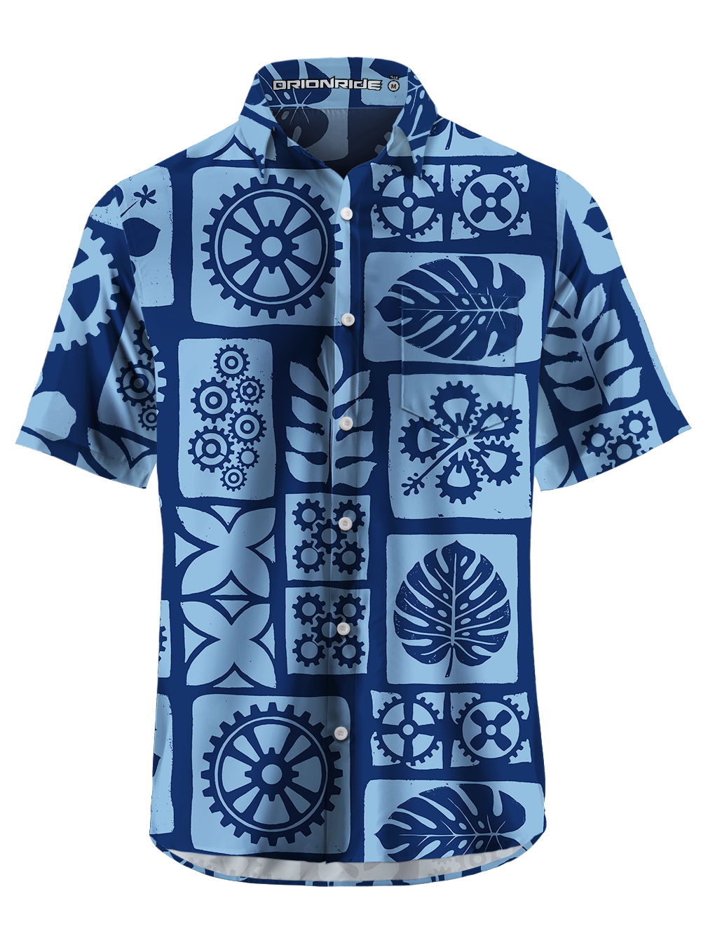 Orionride Mottled Monstera Deliciosa Zipper Pockets Ultra Lightweight Short Sleeves Gravel Shirt