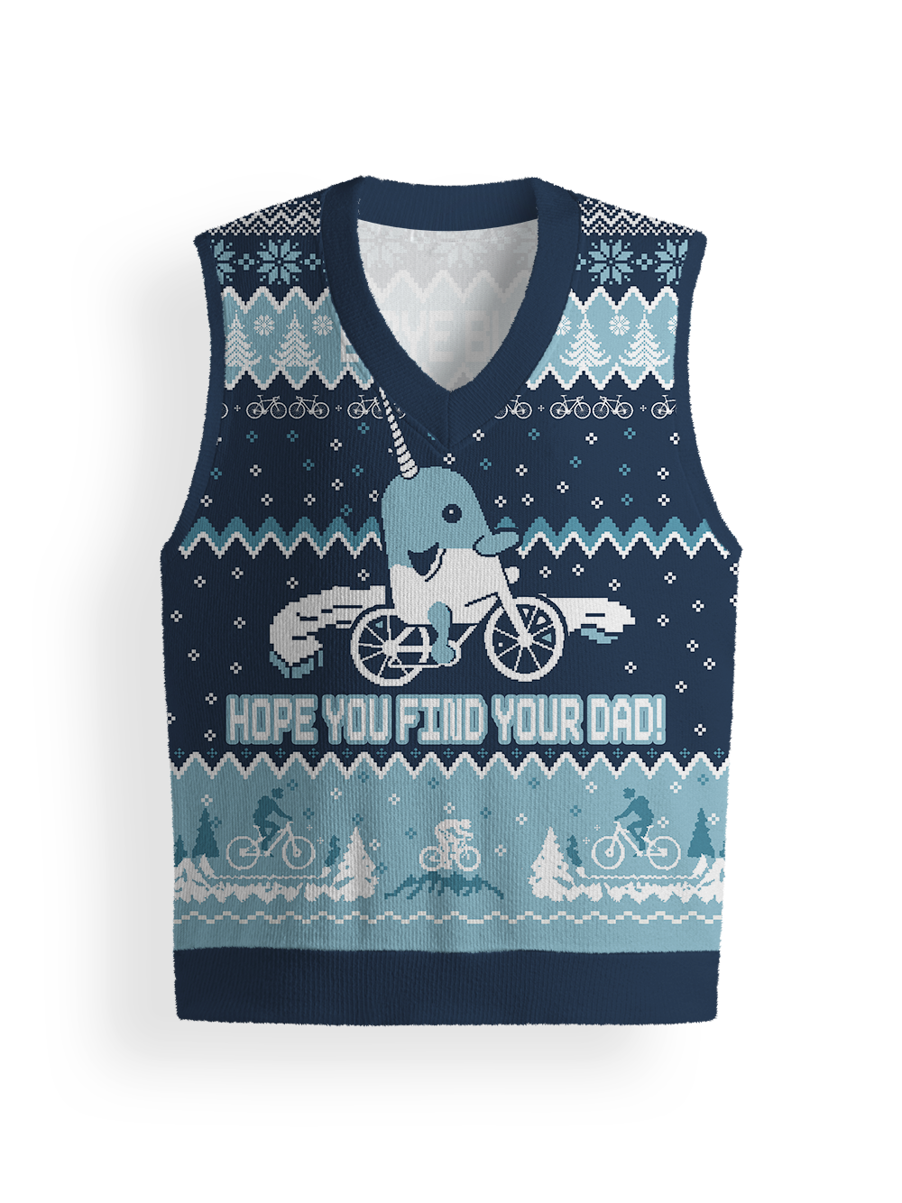 Orionride Narwhal Riding A Bicycle Sweater Vest