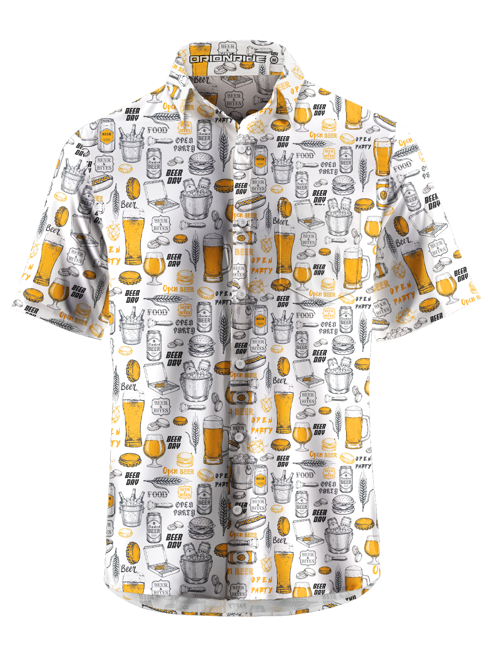 Orionride Beer Day Zipper Pockets Ultra Lightweight Short Sleeves Gravel Shirt