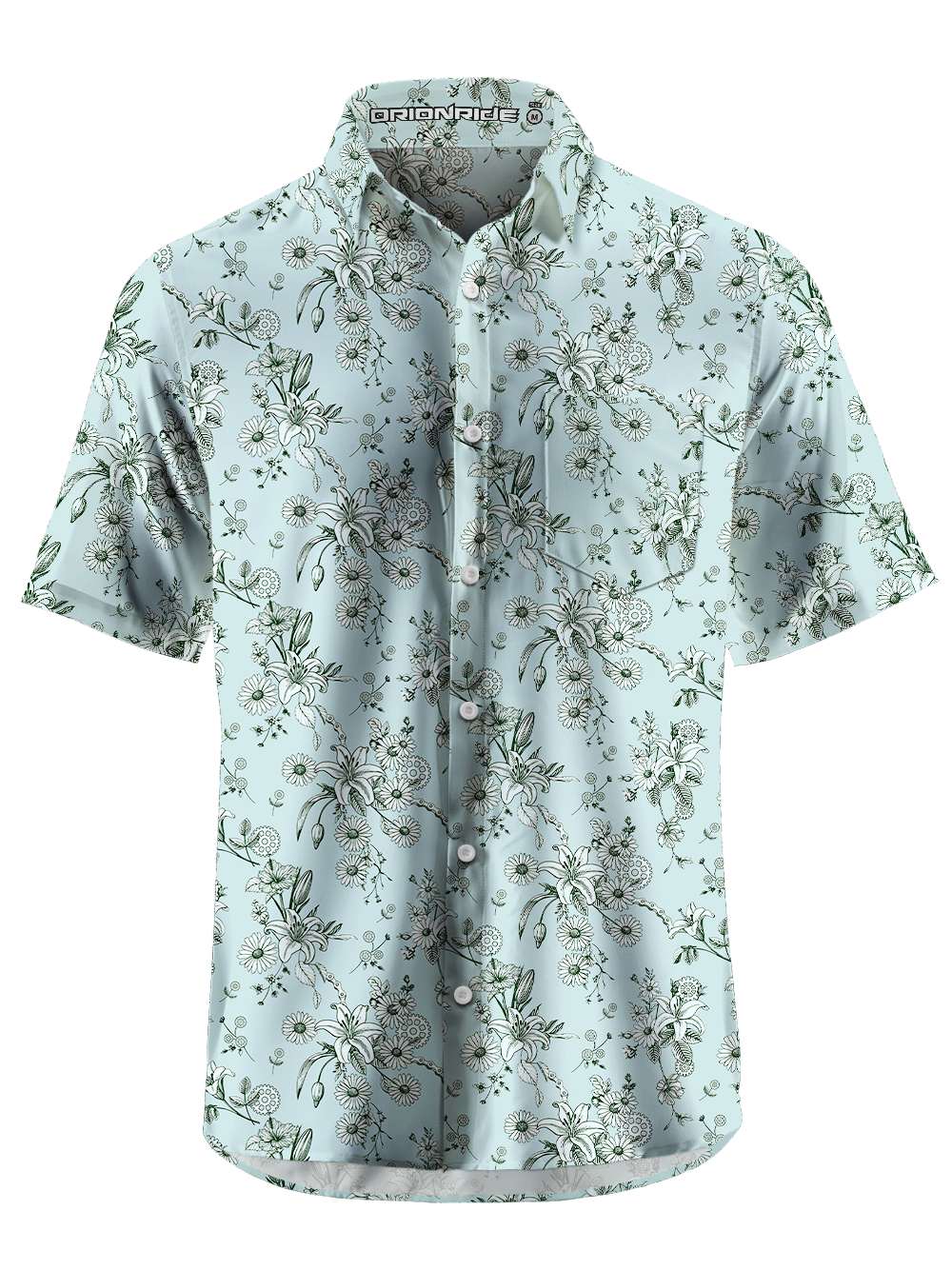Orionride Blooming Lilies Zipper Pockets Ultra Lightweight Short Sleeves Gravel Shirt