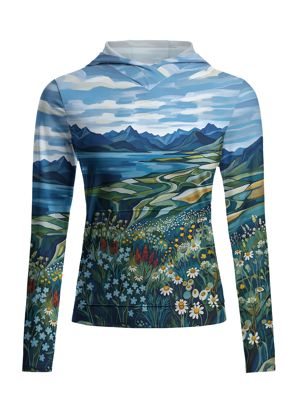 Orionride Wild Bloom Women's Long Sleeve Cycling Hoodie Shirt